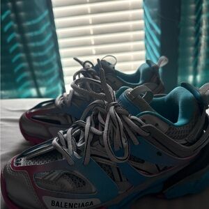 Balenciaga Blue Gray and Pink track runners